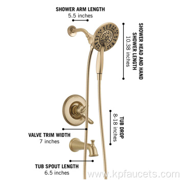 Fantastic Adjustable Reliable Gold Shower And Bath Faucet